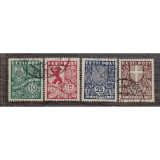 ESTONIA 1939 Yv 163/6 SERIE COMPLETA FINAMENTE USADA RARA 80 EUROS